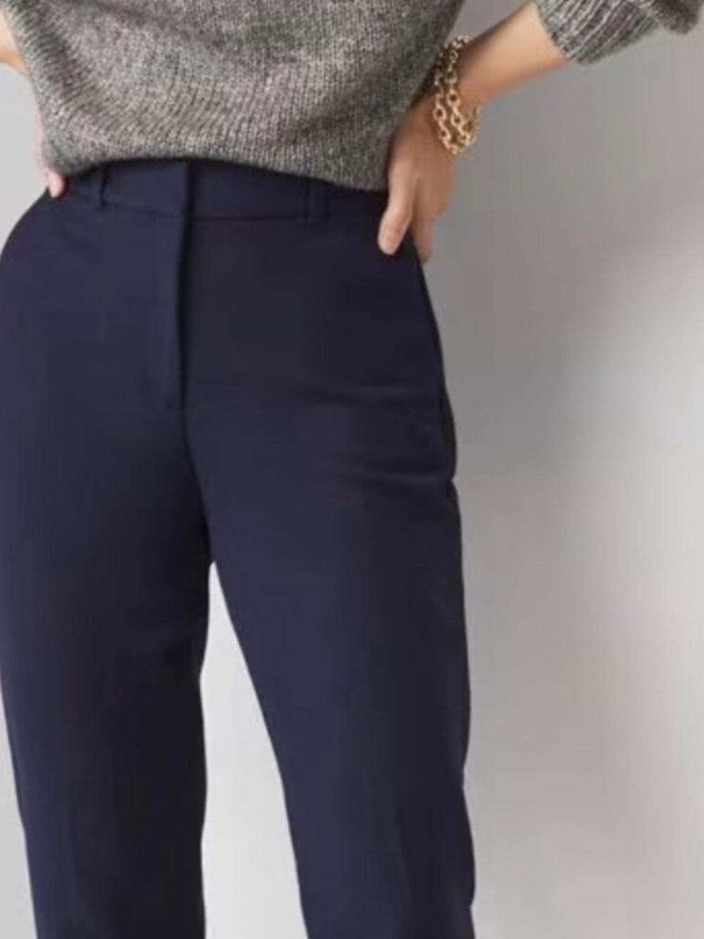 White House Black Market Slim Ankle Navy Dress Pants